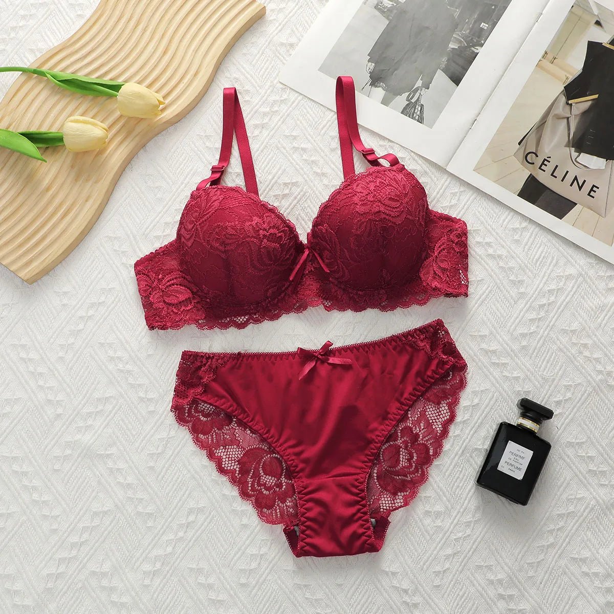 2-piece Sexy Multi-color Lingerie Set For Women's Gathering Push Up Underwear For Women's Flower Underwear Set A2155 - Physical intimacy