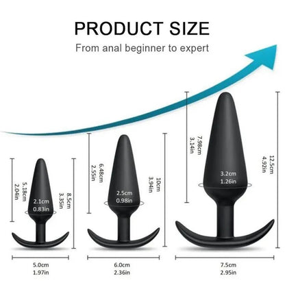3 Different Size Anal Plug Soft Silicone - Physical intimacy