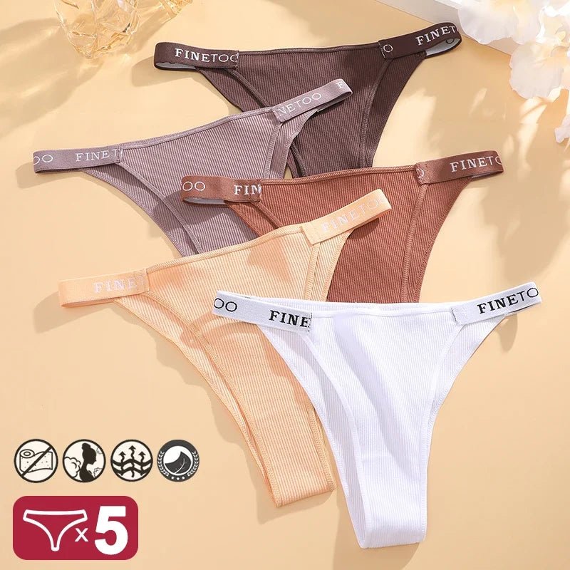 5PCS/Set Sexy Lingerie Women Cotton Panties Finetoo Letter Low Waist Female Briefs Underwear Comfort Underpants Women Intimates - Physical intimacy