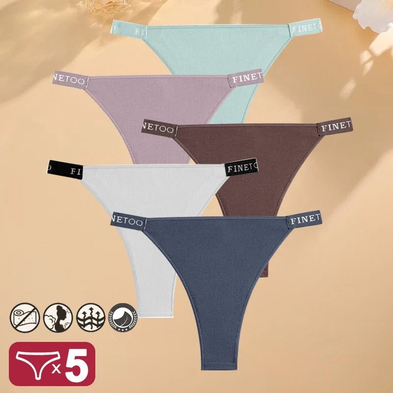 5PCS/Set Sexy Lingerie Women Cotton Panties Finetoo Letter Low Waist Female Briefs Underwear Comfort Underpants Women Intimates - Physical intimacy