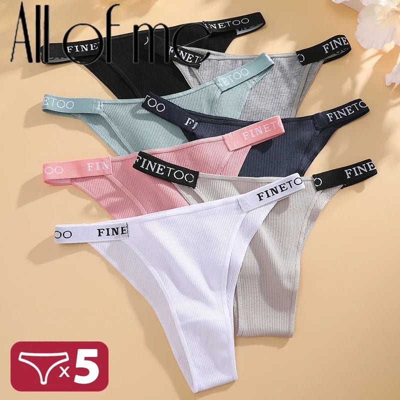 5PCS/Set Sexy Lingerie Women Cotton Panties Finetoo Letter Low Waist Female Briefs Underwear Comfort Underpants Women Intimates - Physical intimacy