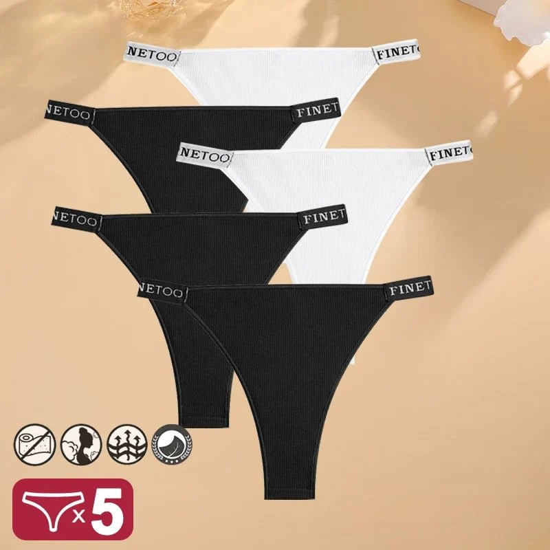 5PCS/Set Sexy Lingerie Women Cotton Panties Finetoo Letter Low Waist Female Briefs Underwear Comfort Underpants Women Intimates - Physical intimacy