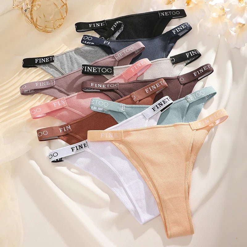 5PCS/Set Sexy Lingerie Women Cotton Panties Finetoo Letter Low Waist Female Briefs Underwear Comfort Underpants Women Intimates - Physical intimacy