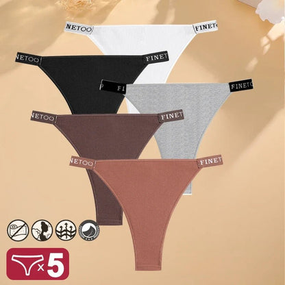 5PCS/Set Sexy Lingerie Women Cotton Panties Finetoo Letter Low Waist Female Briefs Underwear Comfort Underpants Women Intimates - Physical intimacy