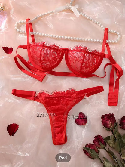 Women Night Beautiful Sexy 2 Piece Set Erotic Bra set