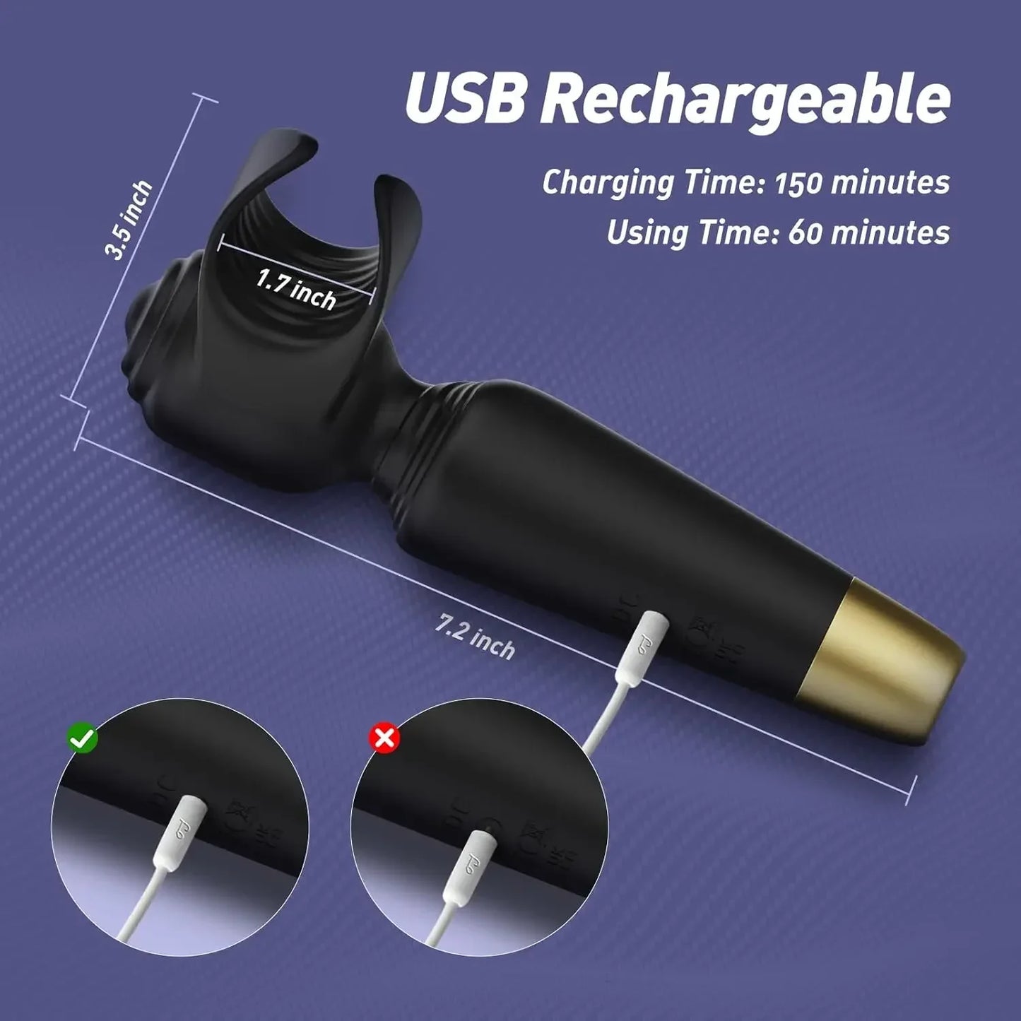 3 IN 1 Powerful Male Masturbator for Glans Massage Clitoral Stimulation Vibrator