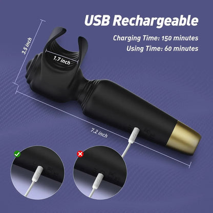 3 IN 1 Powerful Male Masturbator for Glans Massage Clitoral Stimulation Vibrator