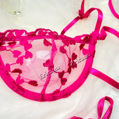 Women Night Beautiful Sexy 2 Piece Set Erotic Bra set