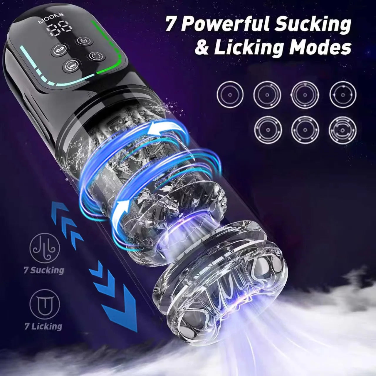 Automatic  Rotating Male Masturbator Licking Stroker Sucking Blowjob 100% Waterproof Pennis Pump