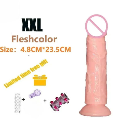 Dildos Sex Toys Dick Soft Female Vagina Clitoris  with Suction Cup 5 Colors