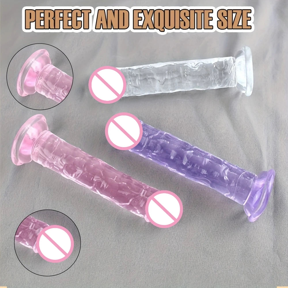 Dildos Sex Toys Dick Soft Female Vagina Clitoris  with Suction Cup 5 Colors