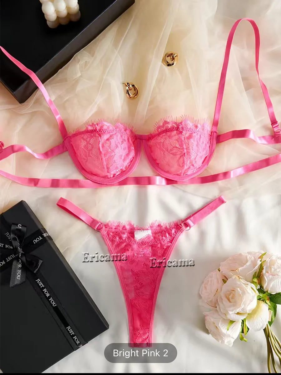 Women Night Beautiful Sexy 2 Piece Set Erotic Bra set