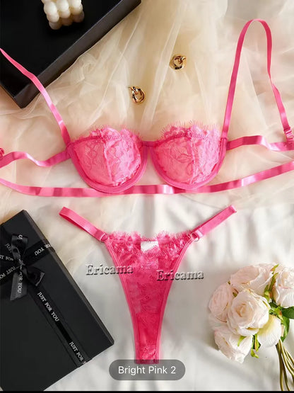 Women Night Beautiful Sexy 2 Piece Set Erotic Bra set