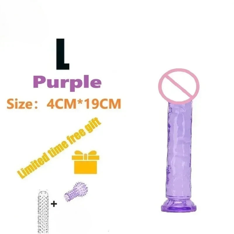 Dildos Sex Toys Dick Soft Female Vagina Clitoris  with Suction Cup 5 Colors