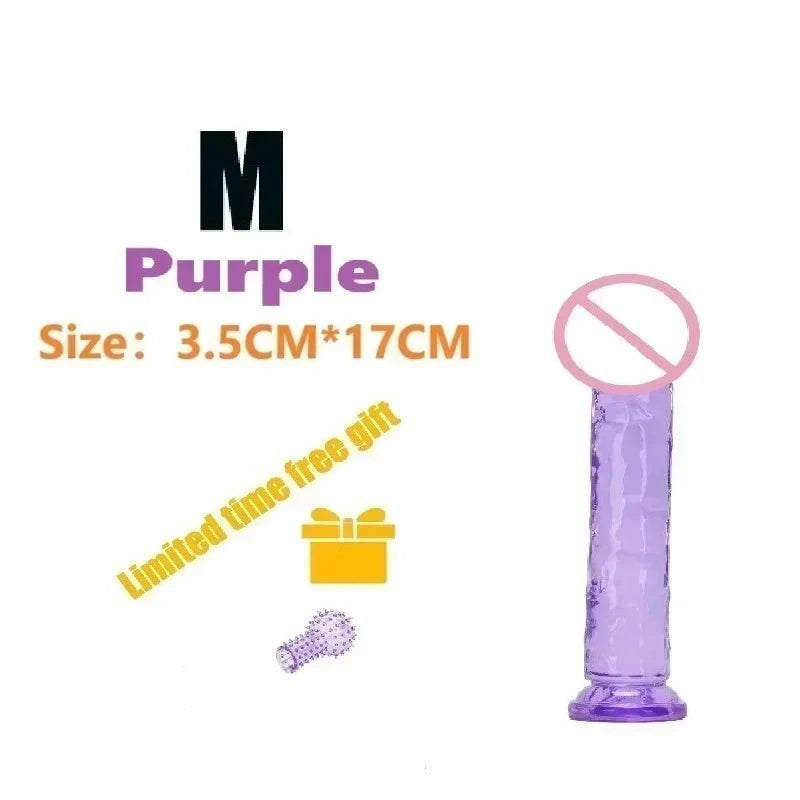 Dildos Sex Toys Dick Soft Female Vagina Clitoris  with Suction Cup 5 Colors