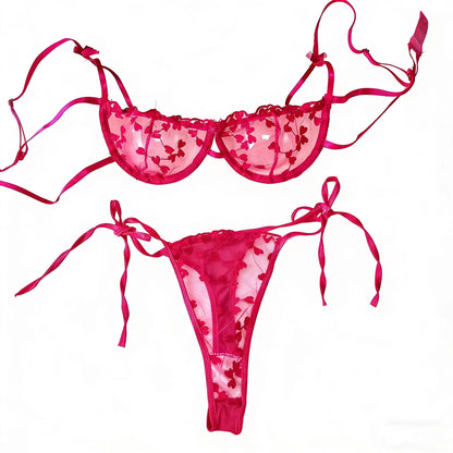 Women Night Beautiful Sexy 2 Piece Set Erotic Bra set