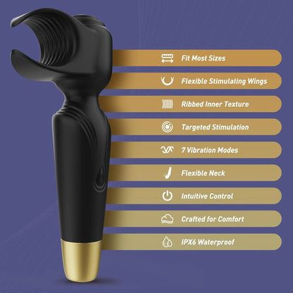 3 IN 1 Powerful Male Masturbator for Glans Massage Clitoral Stimulation Vibrator
