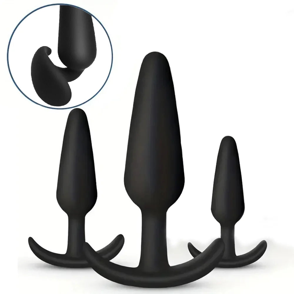 3 Different Size Anal Plug Soft Silicone