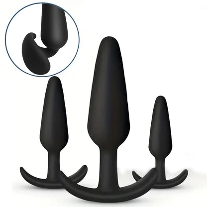 3 Different Size Anal Plug Soft Silicone