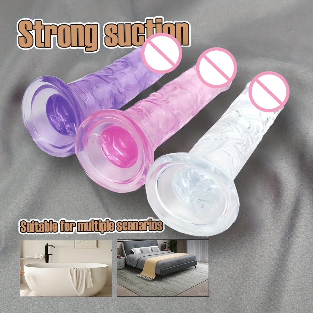 Dildos Sex Toys Dick Soft Female Vagina Clitoris  with Suction Cup 5 Colors