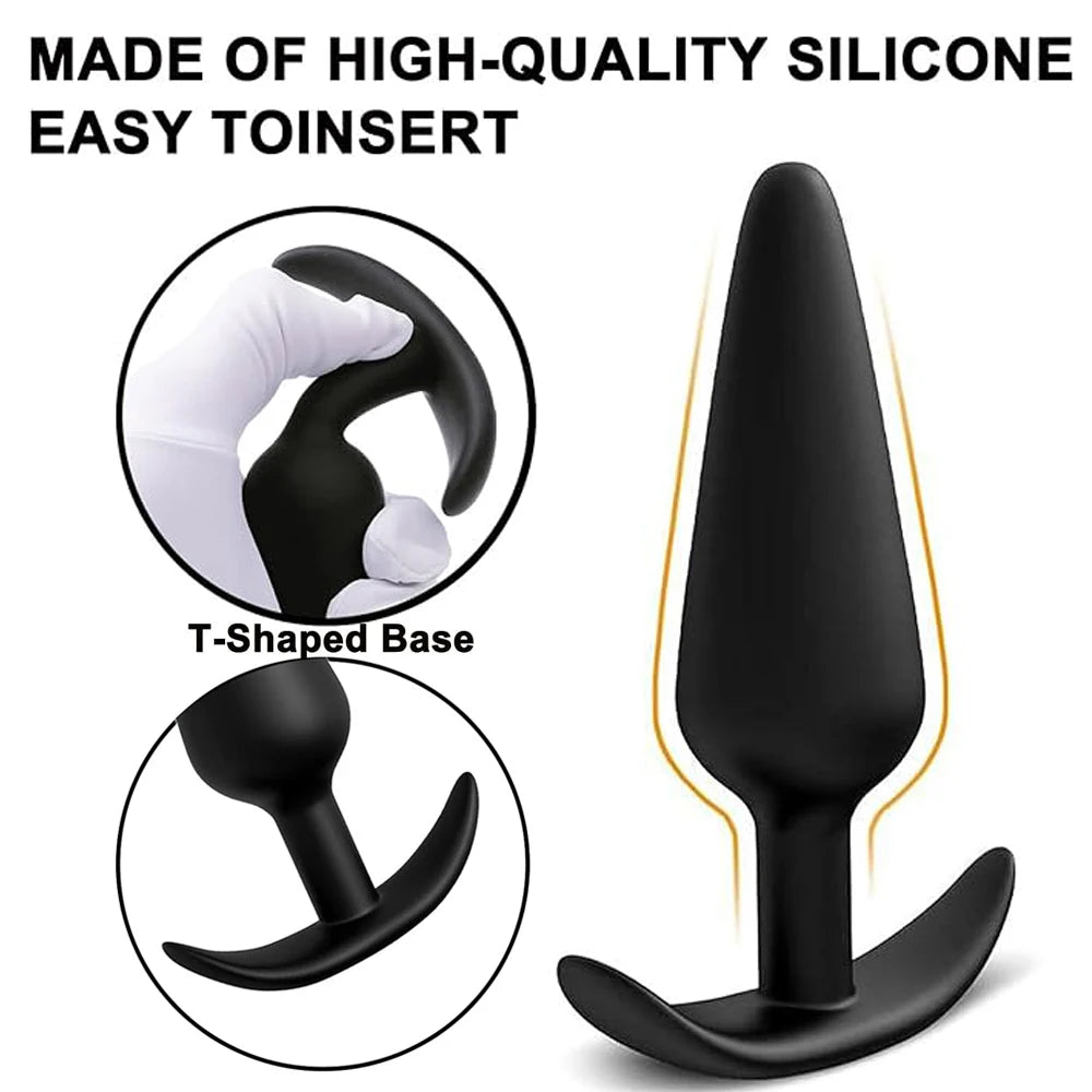 3 Different Size Anal Plug Soft Silicone