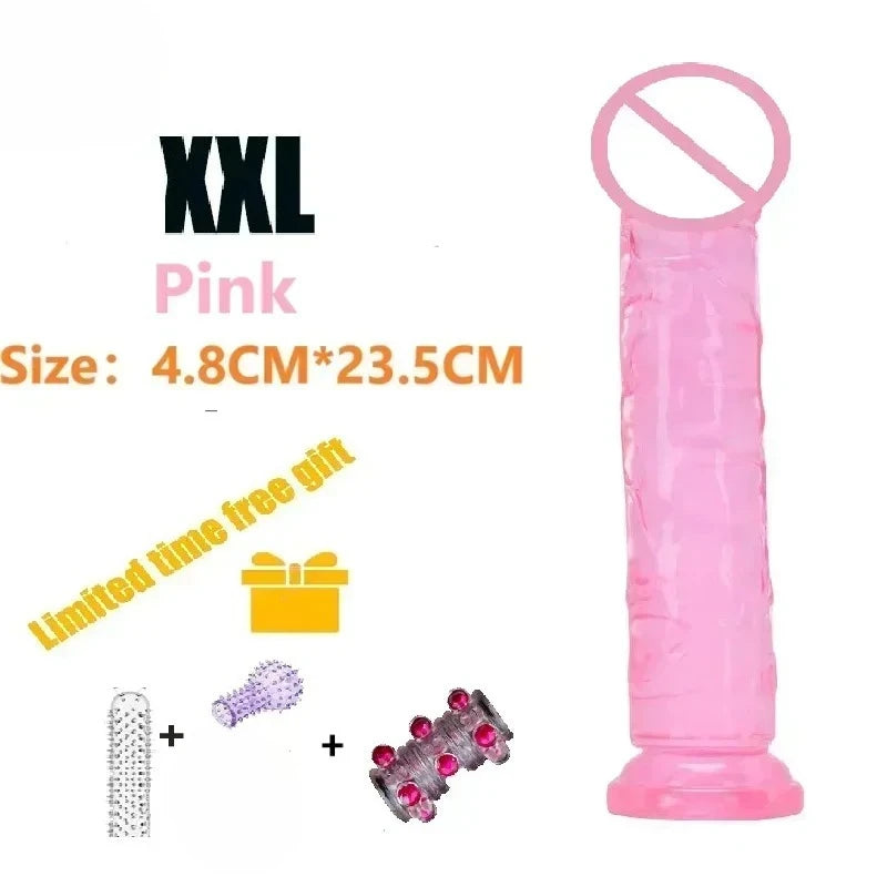 Dildos Sex Toys Dick Soft Female Vagina Clitoris  with Suction Cup 5 Colors