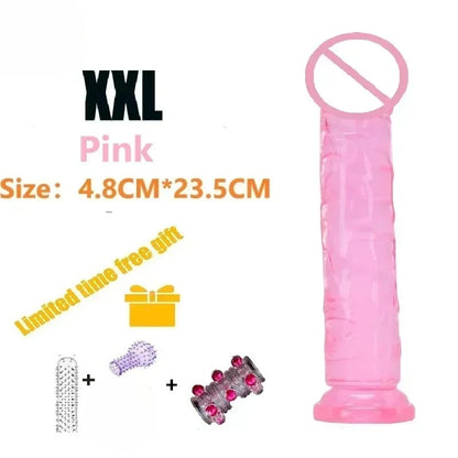 Dildos Sex Toys Dick Soft Female Vagina Clitoris  with Suction Cup 5 Colors