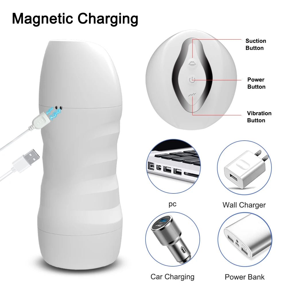 Automatic Male Sucking Mastubator Vibration Blowjob Goods for Men Masturbate Supplies - Physical intimacy