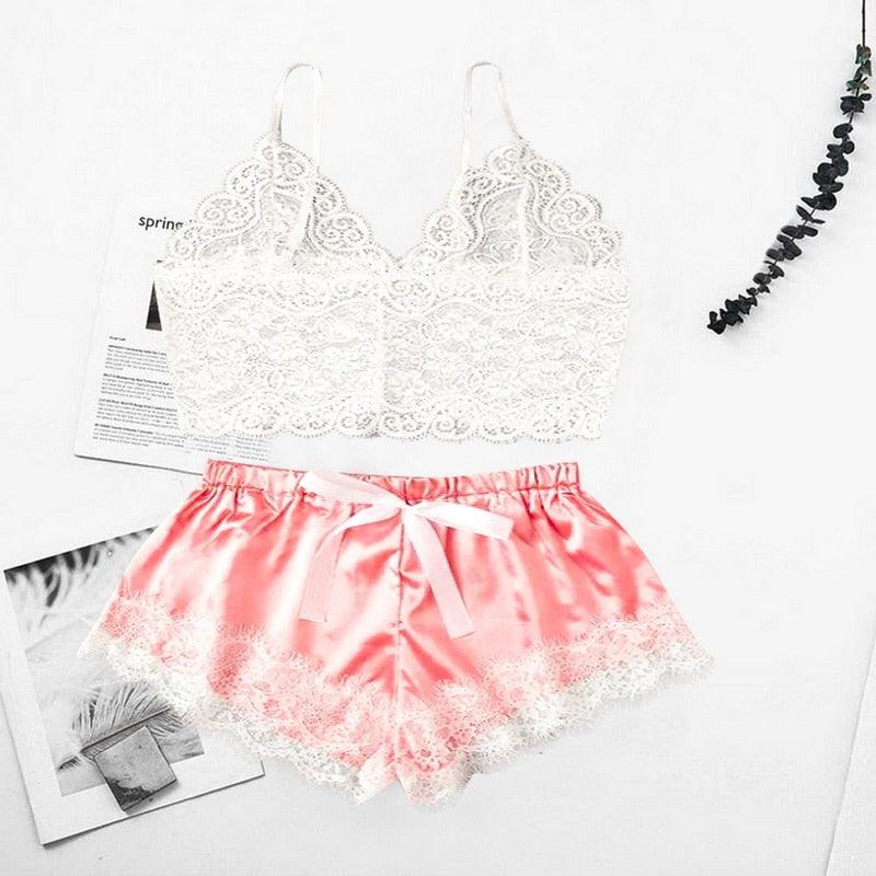 Women Luxury Bra Set Ladies Lingerie Set 2 Pieces Lace Bra And Panty Sets Strappy Lace Lingerie Set Lace Comfortable Polyester Sleepwear Underwear Tops Sets Lightweight Comfortable Design - Physical intimacy