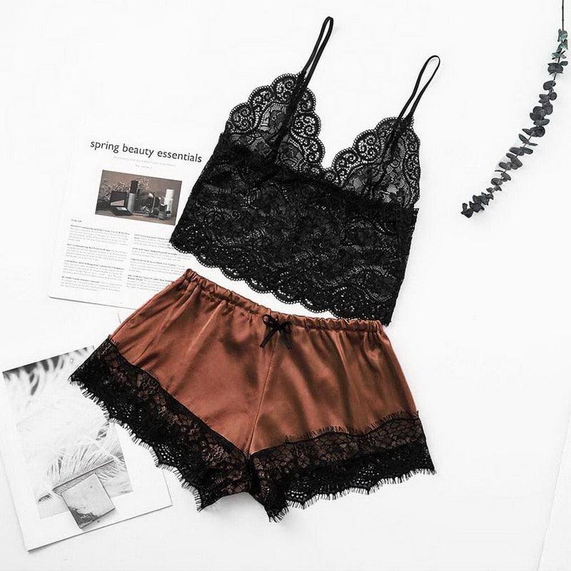 Women Luxury Bra Set Ladies Lingerie Set 2 Pieces Lace Bra And Panty Sets Strappy Lace Lingerie Set Lace Comfortable Polyester Sleepwear Underwear Tops Sets Lightweight Comfortable Design - Physical intimacy