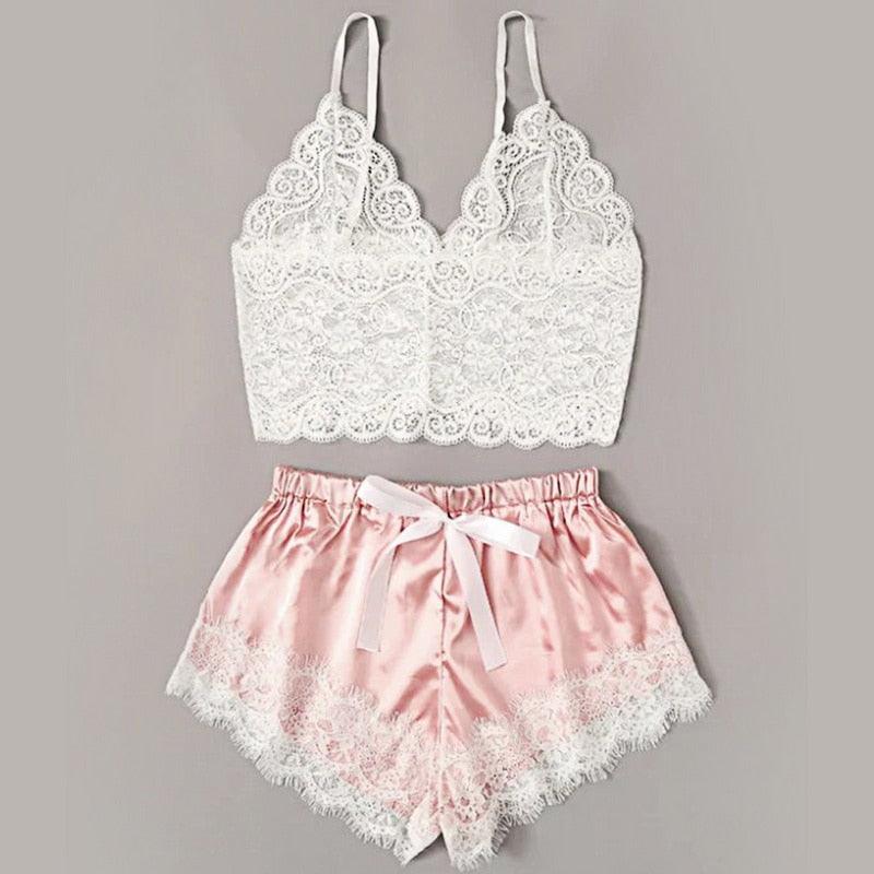 Women Luxury Bra Set Ladies Lingerie Set 2 Pieces Lace Bra And Panty Sets Strappy Lace Lingerie Set Lace Comfortable Polyester Sleepwear Underwear Tops Sets Lightweight Comfortable Design - Physical intimacy